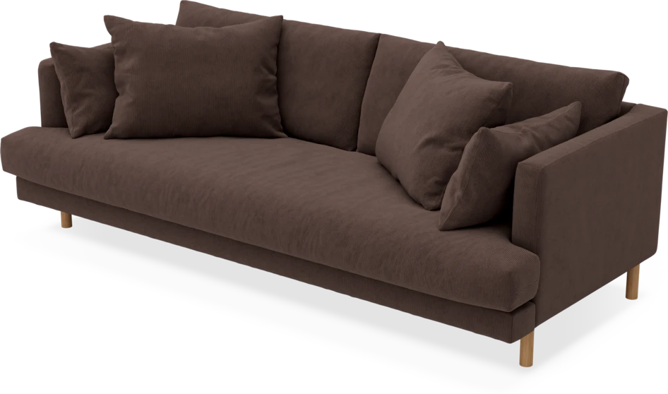 Harper - 3-sits soffa, hel dyna - Brun