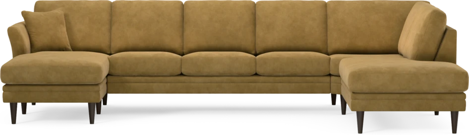 Eden - 3-sits soffa med schäslong vänster och divan höger - Gul