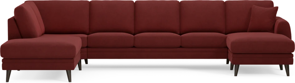 Eden - 3-sits soffa med divan vänster och schäslong höger - Röd