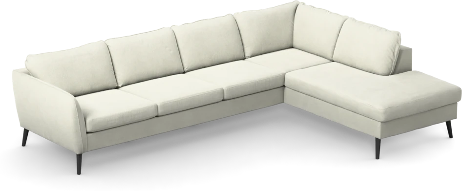 County - 3-sits soffa med divan höger - Vit