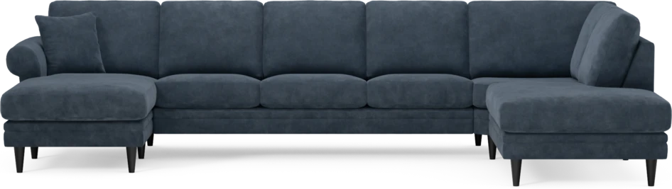 Eden - 3-sits soffa med schäslong vänster och divan höger - Blå