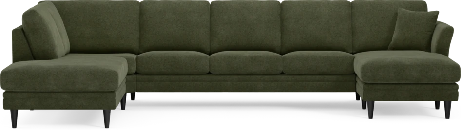 Eden - 3-sits soffa med divan vänster och schäslong höger - Grön