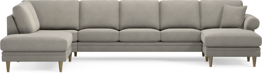 Eden - 3-sits soffa med divan vänster och schäslong höger - Grå