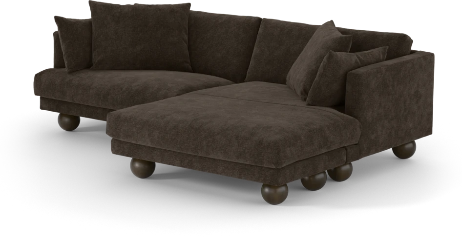 Harper - 4-sits med schäslong XL höger - Brun