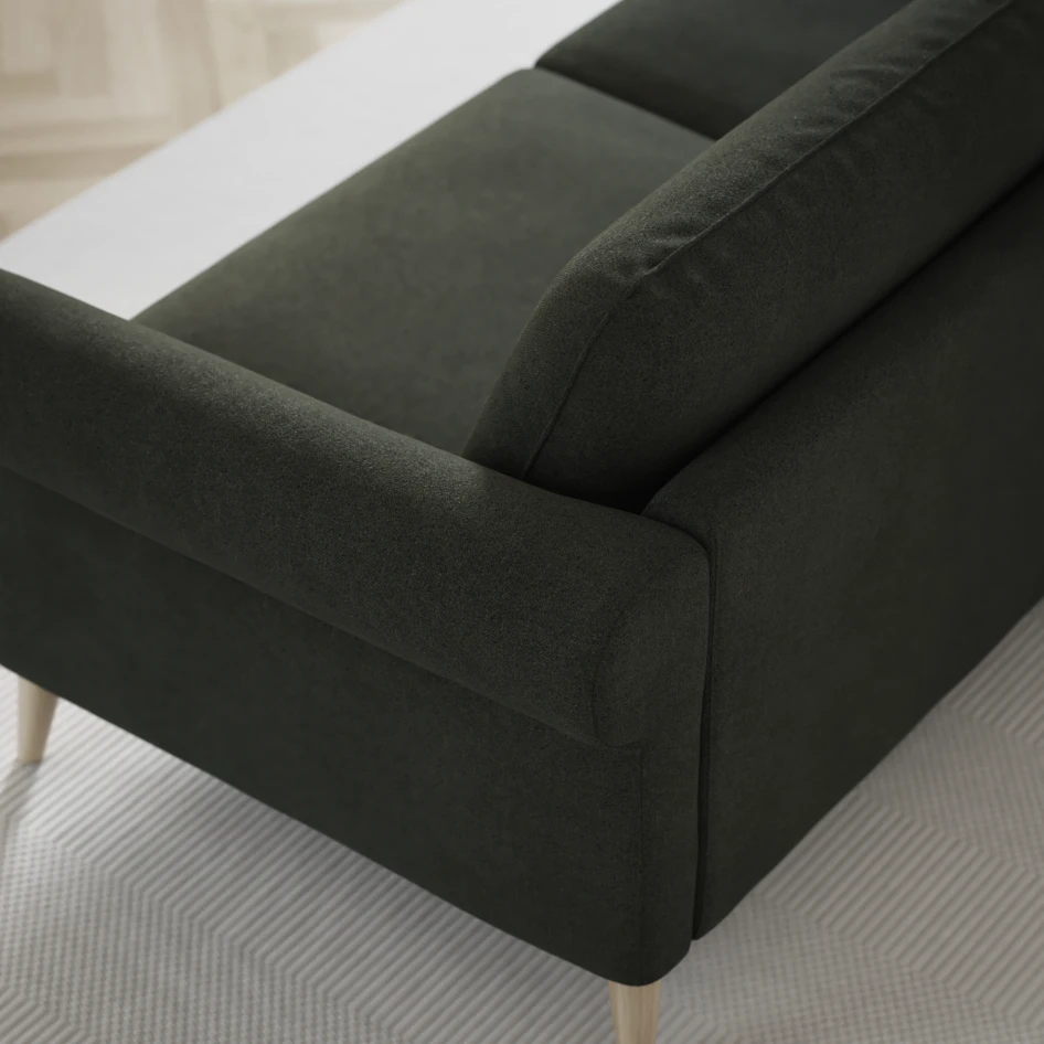 Bridge - 3-sits soffa med divan vänster och schäslong höger - Grön