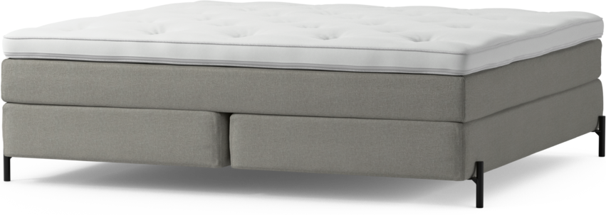Delux Sense - Kontinentalsäng, dubbelsäng med bäddmadrass och sängben - Grå