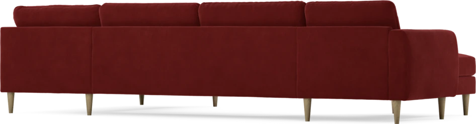 Bridge - 3-sits soffa med schäslong vänster och divan höger - Röd