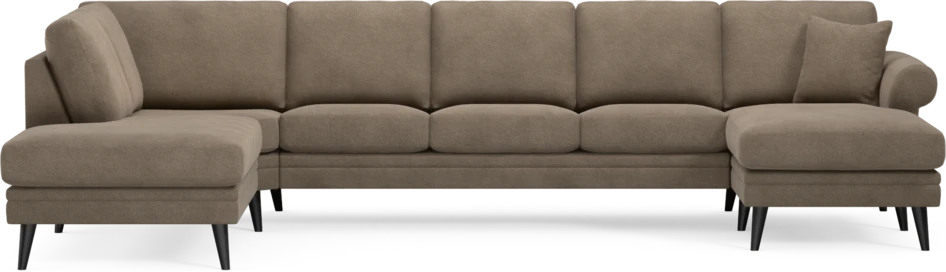 Eden - 3-sits soffa med divan vänster och schäslong höger - Brun
