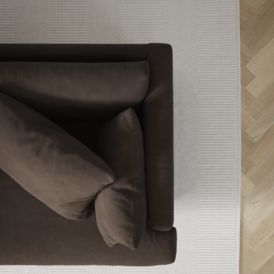 Harper - 3-sits soffa med divan höger - Brun