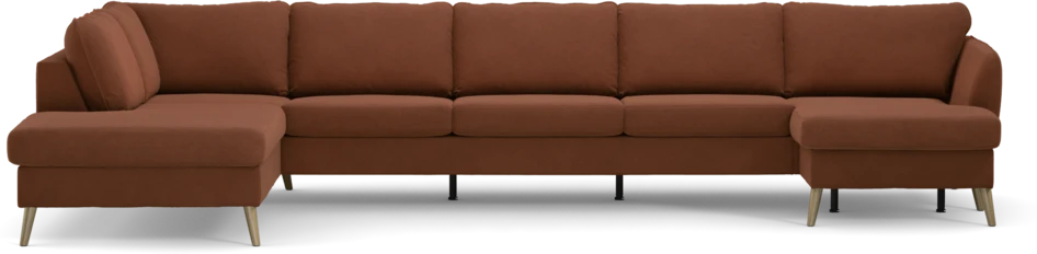County - 4-sits soffa med divan vänster och schäslong höger - Orange