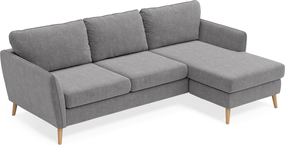 County - 3-sits soffa med flyttbar schäslong - Grå