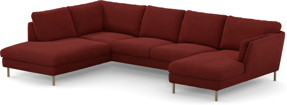 Madison - 2-sits soffa med divan vänster och schäslong höger - Röd