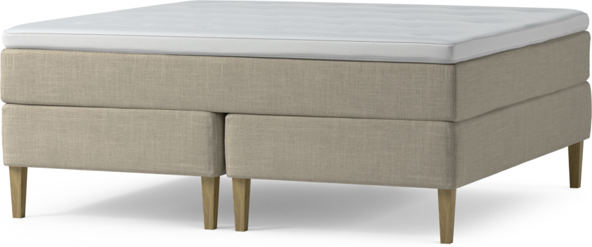 Delux Exclusive - Kontinentalsäng, dubbelsäng med bäddmadrass och sängben - Beige
