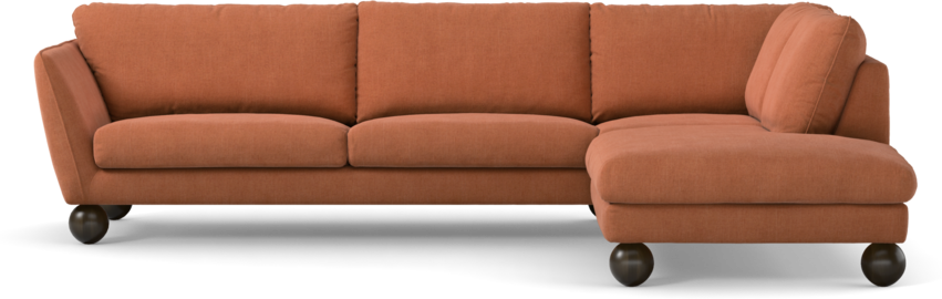 Madison Lux - 3-sits soffa med divan höger - Orange
