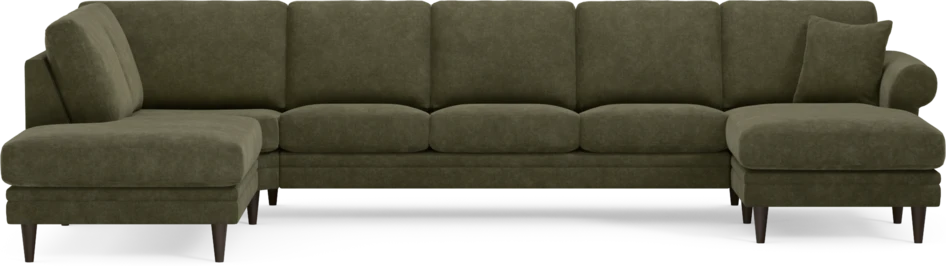 Eden - 3-sits soffa med divan vänster och schäslong höger - Grön