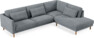 Willow - 3-sits soffa med divan höger, fast klädsel - Grå