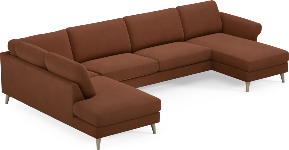 Bridge - 3-sits soffa med divan vänster och schäslong höger - Orange