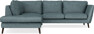 Madison - 2-sits soffa med divan vänster - Turkos