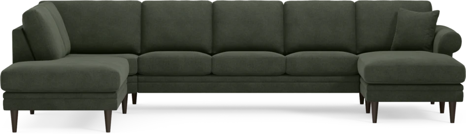 Eden - 3-sits soffa med divan vänster och schäslong höger - Grön