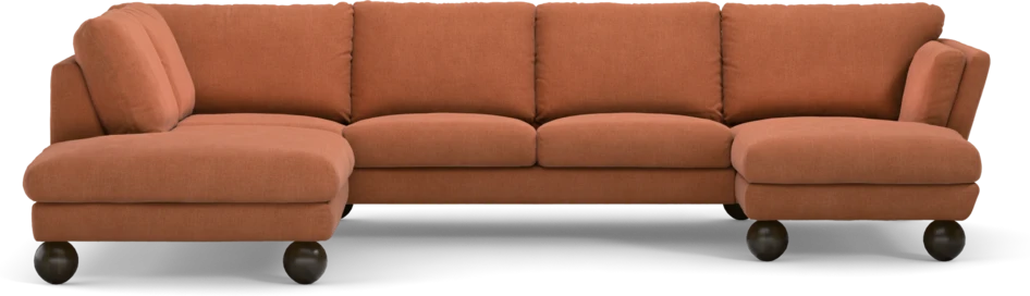 Madison Lux - 2-sits soffa med divan vänster och schäslong höger - Orange