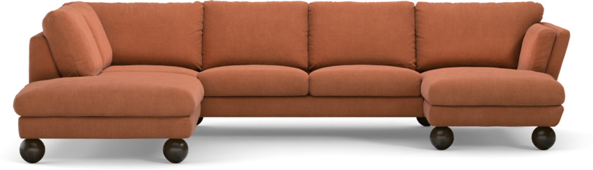 Madison Lux - 2-sits soffa med divan vänster och schäslong höger - Orange