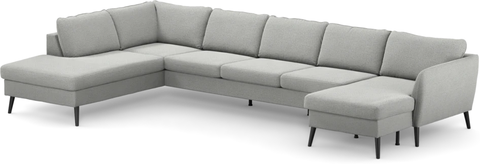 County - 4-sits soffa med divan vänster och schäslong höger - Grå