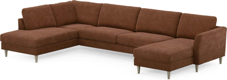 Bridge - 3-sits soffa med divan vänster och schäslong höger - Orange