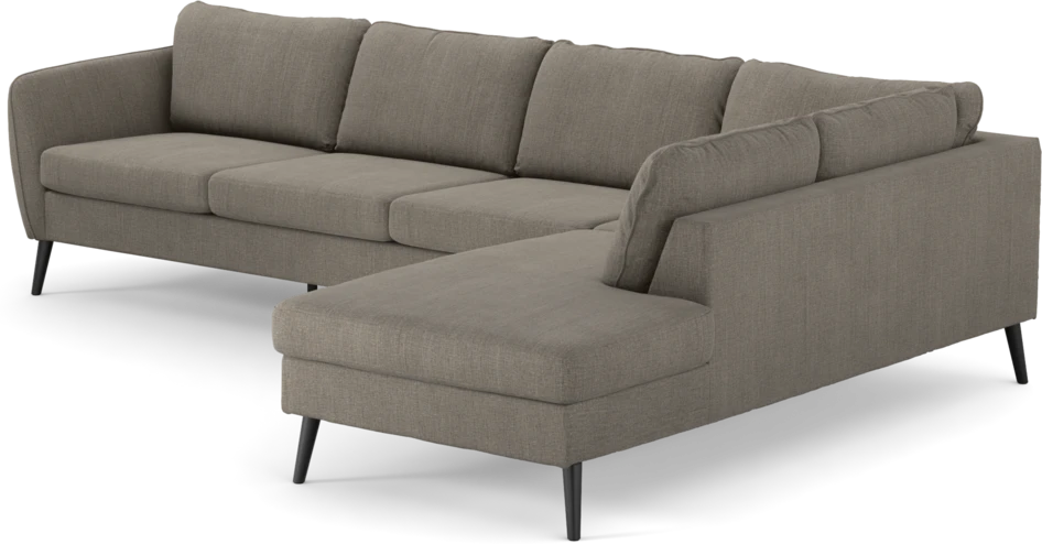 County - 3-sits soffa med divan höger - Brun