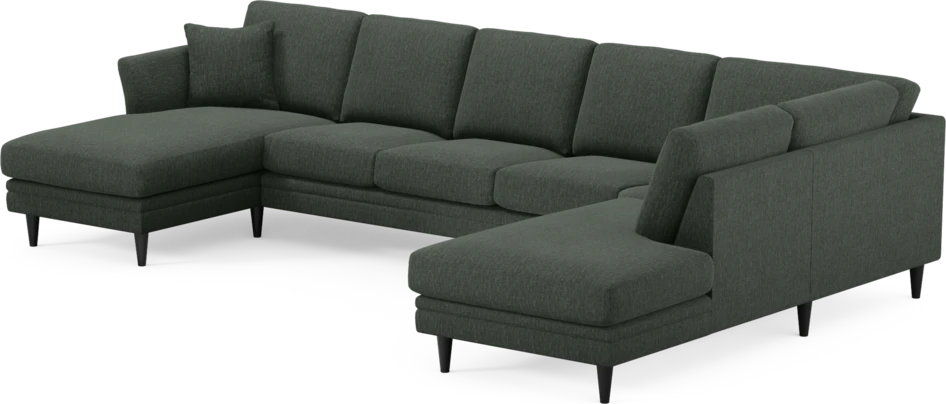 Eden - 3-sits soffa med schäslong vänster och divan höger - Grön