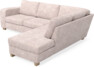 Friday - 2,5-sits soffa med divan höger - Rosa