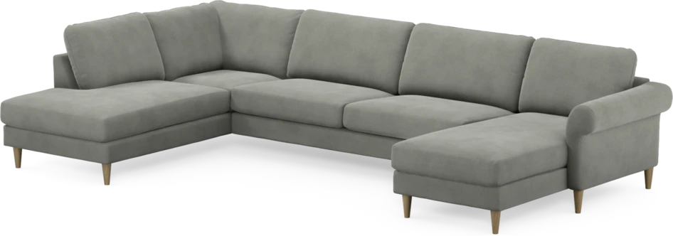 Bridge - 3-sits soffa med divan vänster och schäslong höger - Grå