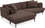 Harper - 4-sits med schäslong XL vänster - Brun