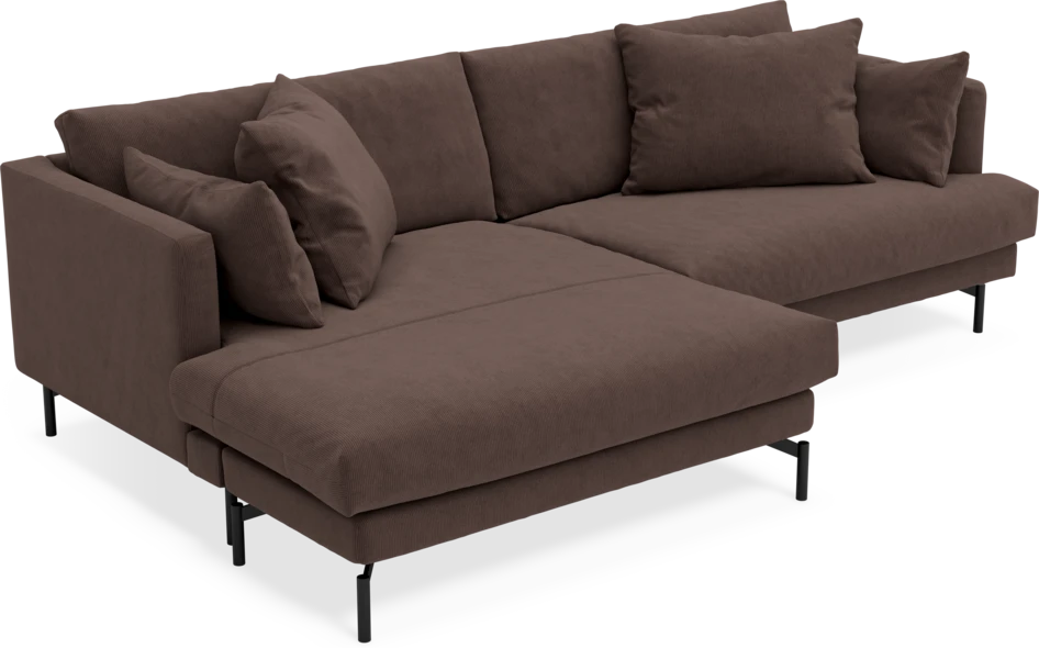 Harper - 4-sits med schäslong XL vänster - Brun