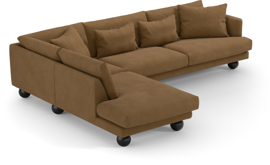 Harper - 3-sits soffa med divan vänster - Gul
