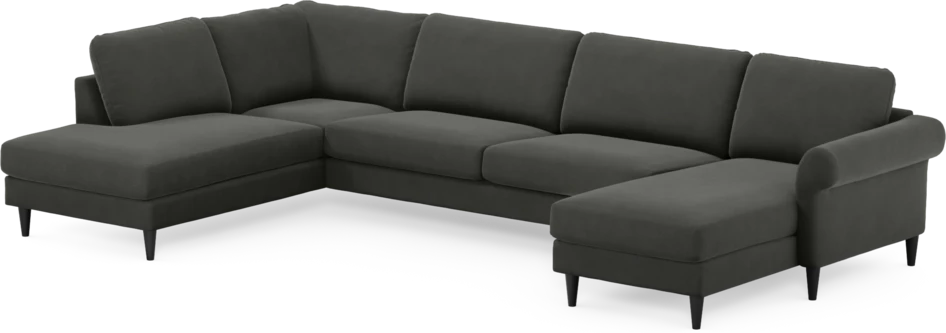 Bridge - 3-sits soffa med divan vänster och schäslong höger - Grå