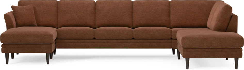 Eden - 3-sits soffa med schäslong vänster och divan höger - Orange