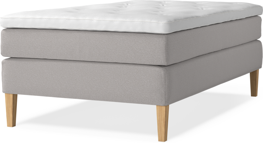 Delux Sense - Kontinentalsäng, enkelsäng 120 cm med bäddmadrass - Grå