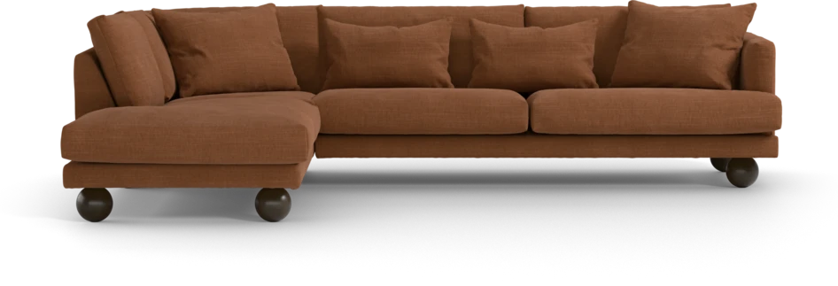 Harper - 3-sits soffa med divan vänster - Orange