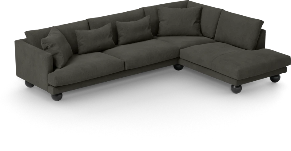 Harper - 3-sits soffa med divan höger - Grå