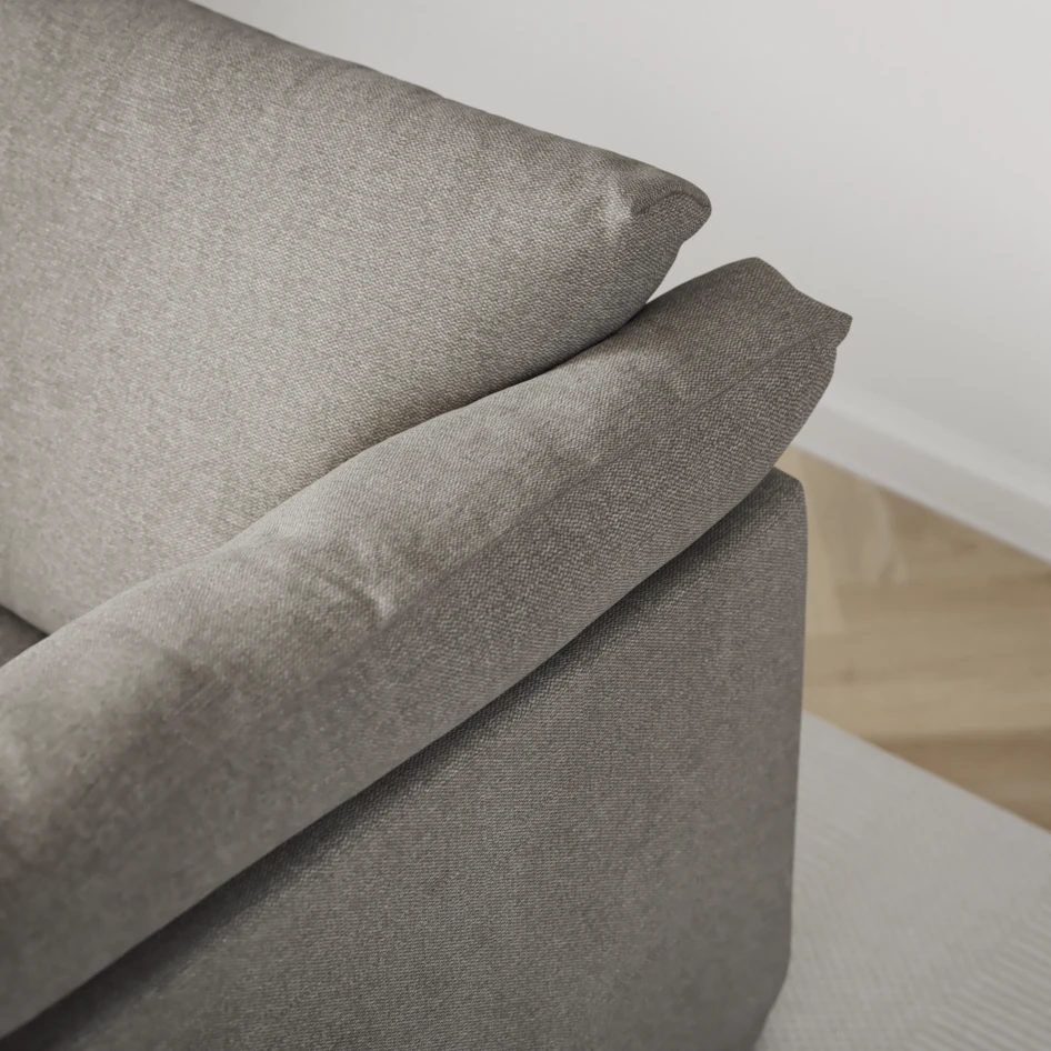 Cherrie - 3-sits soffa med divan höger, med kappa - Grå