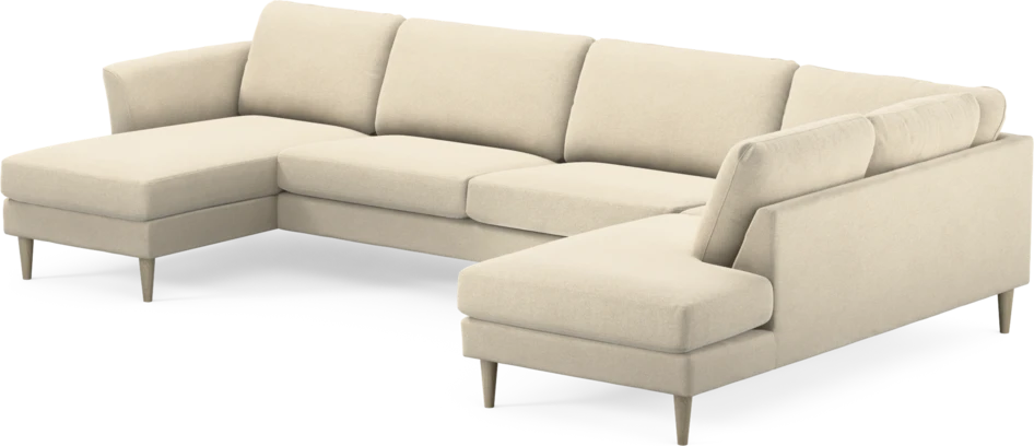 Bridge - 3-sits soffa med schäslong vänster och divan höger - Beige