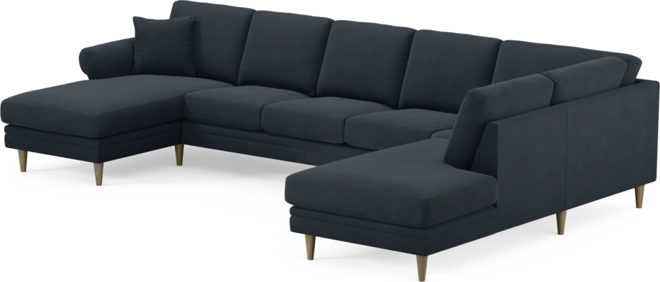 Eden - 3-sits soffa med schäslong vänster och divan höger - Blå