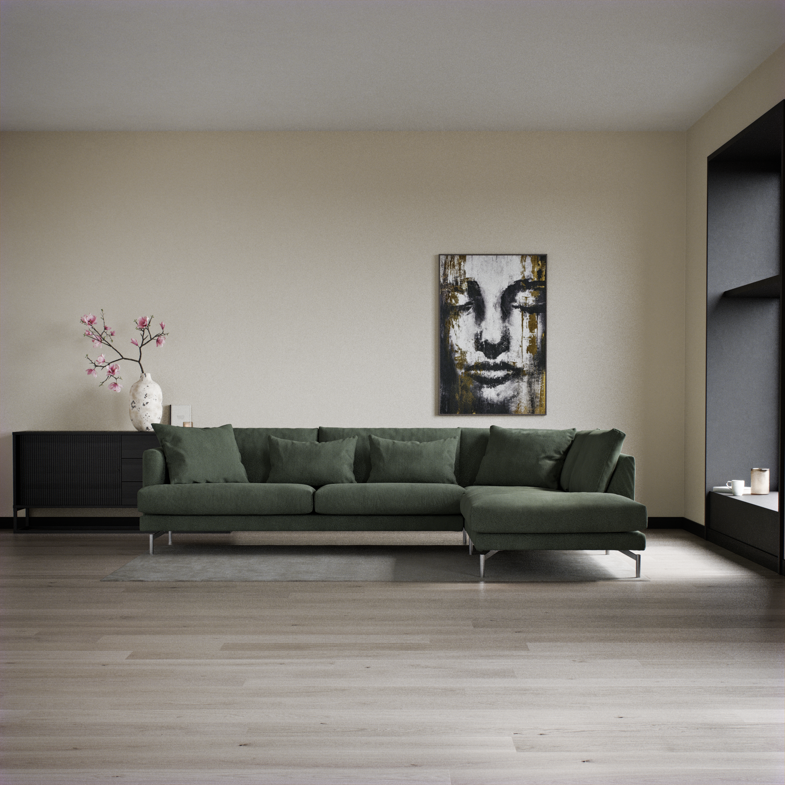 Harper - 3-sits soffa med divan höger - inspiration