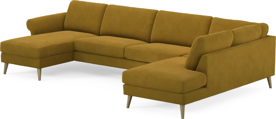 Bridge - 3-sits soffa med schäslong vänster och divan höger - Gul