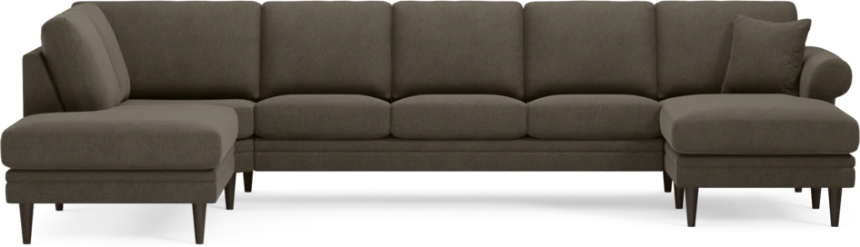 Eden - 3-sits soffa med divan vänster och schäslong höger - Brun