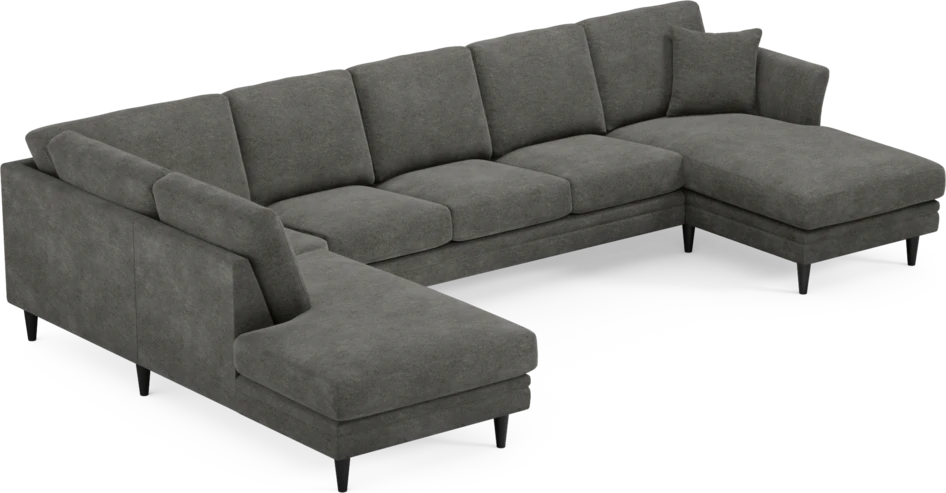 Eden - 3-sits soffa med divan vänster och schäslong höger - Grå