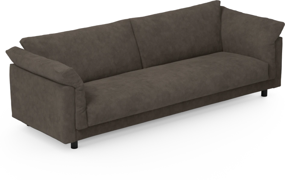 Cherrie - 4-sits soffa, hel dyna, fast klädsel - Brun