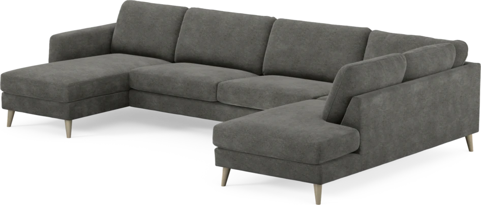 Bridge - 3-sits soffa med schäslong vänster och divan höger - Grå