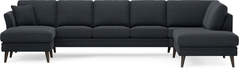 Eden - 3-sits soffa med schäslong vänster och divan höger - Blå