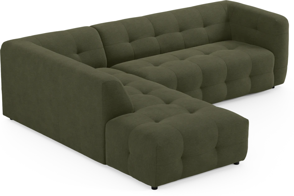 Bella - 3-sits soffa med divan vänster - Grön